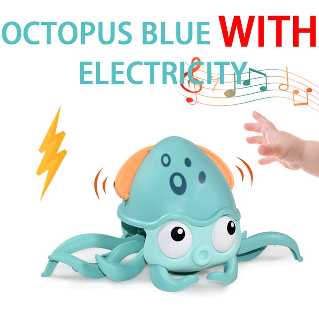 Crawling Crab Baby Toy Gifts,Infant Tummy Time Toys,Cute Dancing Walking Moving Babies Sensory Induction Crabs with Light Up Music for 6-12 1-3 Year Old Toddler Gifts