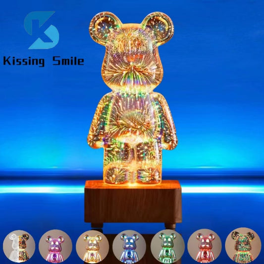 3D Fireworks Bear Decorative Light