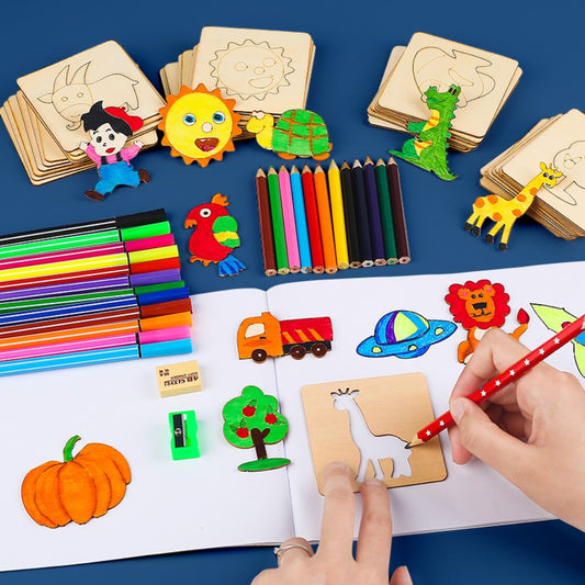 20Pcs Wooden DIY Painting Template